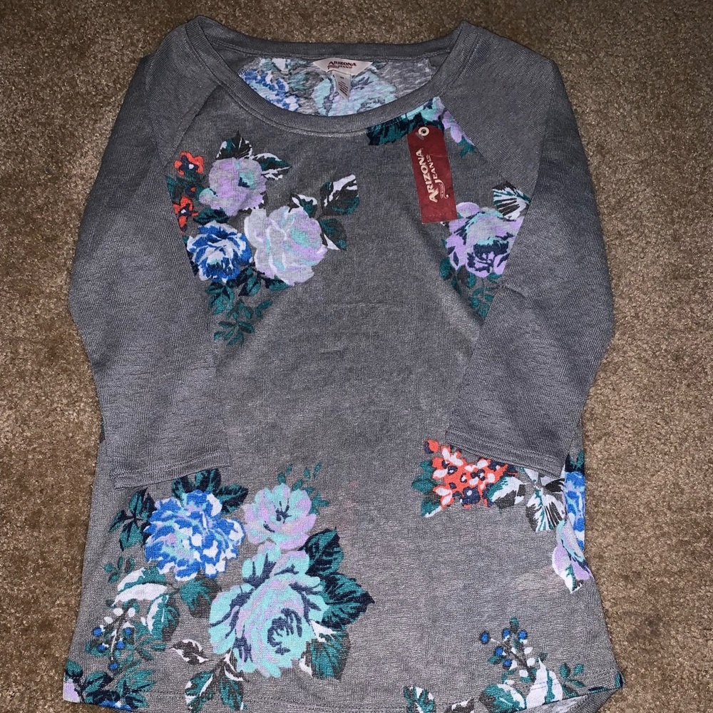 Grey floral long sleeve
